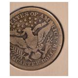 1908 Barber silver quarter