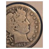 1912 Barber silver quarter