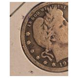 1914 Barber silver quarter