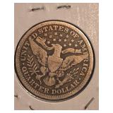 1914 Barber silver quarter