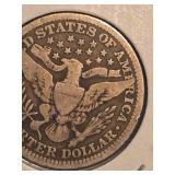 1914 Barber silver quarter