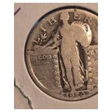 1927 Standing Liberty silver Quarter