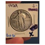 1929 Standing Liberty silver Quarter