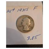 1935-S Washington silver quarter