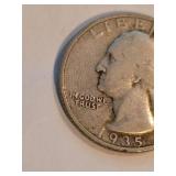 1935-S Washington silver quarter
