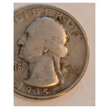1935-S Washington silver quarter