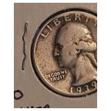 1939-S Washington silver quarter