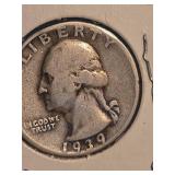 1939-S Washington silver quarter