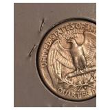1945-D Washington silver quarter