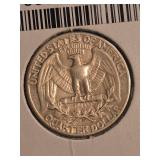 1951-D Washington silver quarter