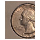 1954-S Washington silver quarter