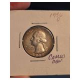 1956-D Washington silver quarter