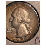 1956-D Washington silver quarter