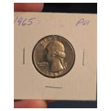 1965 Washington silver quarter