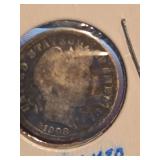 1908 Barber silver dime