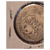1909 Barber silver dime