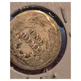 1909 Barber silver dime