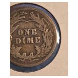 1911 Barber silver dime