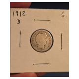 1912-D Barber silver dime