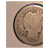 1912-D Barber silver dime