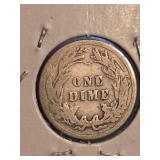 1914 Barber silver dime
