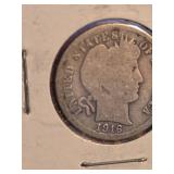 1916 Barber silver dime