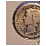 1917 Mercury silver dime