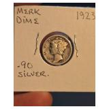 1923 Mercury silver dime
