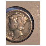 1935-S Mercury silver dime