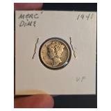 1941 Mercury silver dime