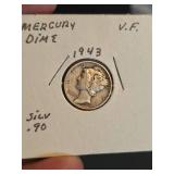 1943 Mercury silver dime