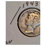 1943 Mercury silver dime