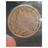 1907 and 1908 V nickles