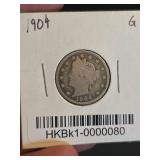 1904 V nickle