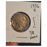 1936-S Buffalo nickle