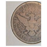 1907-O Barber silver half dollar