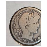 1911-D Barber silver half dollar