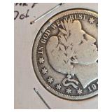 1912 Barber silver half dollar