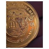 Liberian Gold Commemorative Coin With Holographic Effect