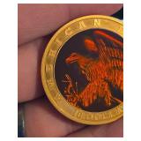 Liberian Gold Commemorative Coin With Holographic Effect