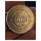 2000 Republic of Liberia $10 Gold Commemorative Coin