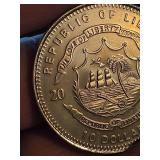 2000 Republic of Liberia $10 Gold Commemorative Coin