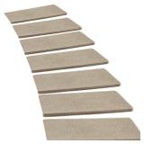 FACTORY SEALED - PURE ERA Bullnose Carpet Stair Treads Set Tape Free Non-Slip Indoor Stair Protectors Pet Friendly Rugs Covers Soft Skid Resistant Washable Reusable 9.5 x 30"(7 Pieces,Cream Gray)