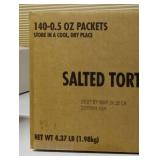 FACTORY SEALED - Bulk Salted Tortilla Strips - 140 Count Box. (BB MAR 4, 2026) Ready to eat designed as a Topping for salads, soups, wraps and more