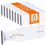 FACTORY SEALED - Lifewit 8 Pack Drawer Dividers 4 High,11-17" Adjustable Dresser Drawer Organizers for Clothes, Expandable Dresser Separators in Bedroom/Bathroom/Kitchen/Vanity/Office Organization and
