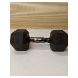 APPEARS NEW - CAP 20lb Rubber Hex Dumbbell (has one small indentation on rubber Coating. See additional pictures)