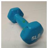 5 LB Blue Vinyl Coated Dumbbell