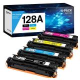 FACTORY SEALED - 128A Toner Cartridges High Yield Compatible for HP 128A CE320A CE321A CE322A CE323A Work with HP Laserjet Pro CM1415fn CM1415fnw CP1525n CP1525nw Printer (Black Cyan Yellow Magenta, 4