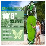 APPEARS NEW - OROHBOARD 10â6 Inflatable Stand Up Paddle Board with Premium Paddleboards Accessories, Wide Stable Designed SUP Paddleboard for Adults & Youth. (Butterfly) (Missing Removable fins) 