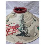 Metal Christmas Tree Stand with Winter Scene